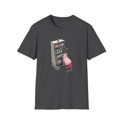 Little Pig at a Slot Machine | Casino Gambling T-Shirt