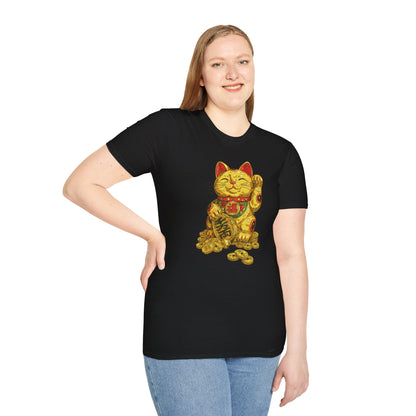 Golden Lucky Cat Graphic Tee | Casino Gambling T-Shirt