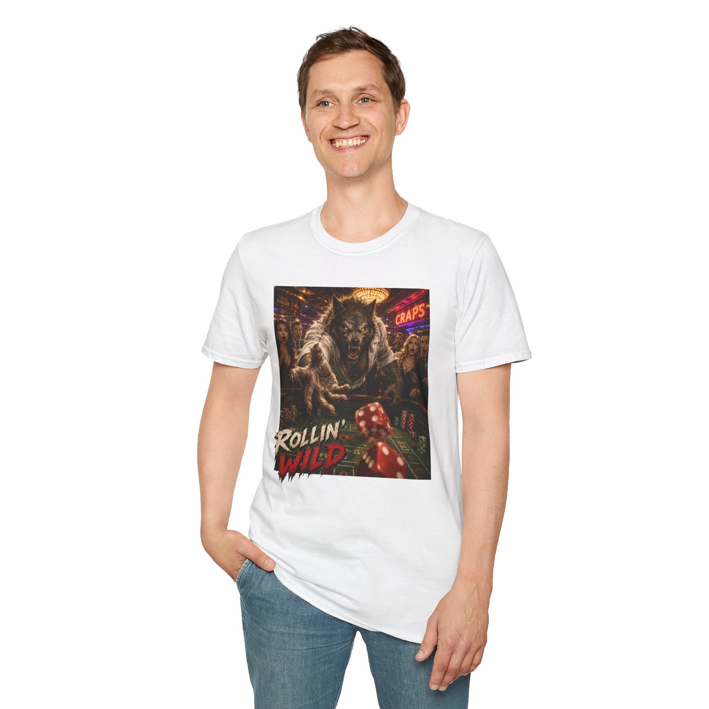 Rollin' Wild Jackpot Werewolf | Casino Gambling T-Shirt