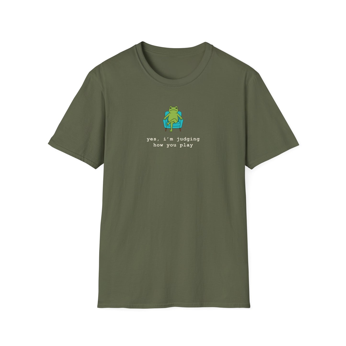 Cute Judging Frog Graphic Tee: “Yes, i’m judging how you play”