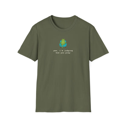 Cute Judging Frog Graphic Tee: “Yes, i’m judging how you play”