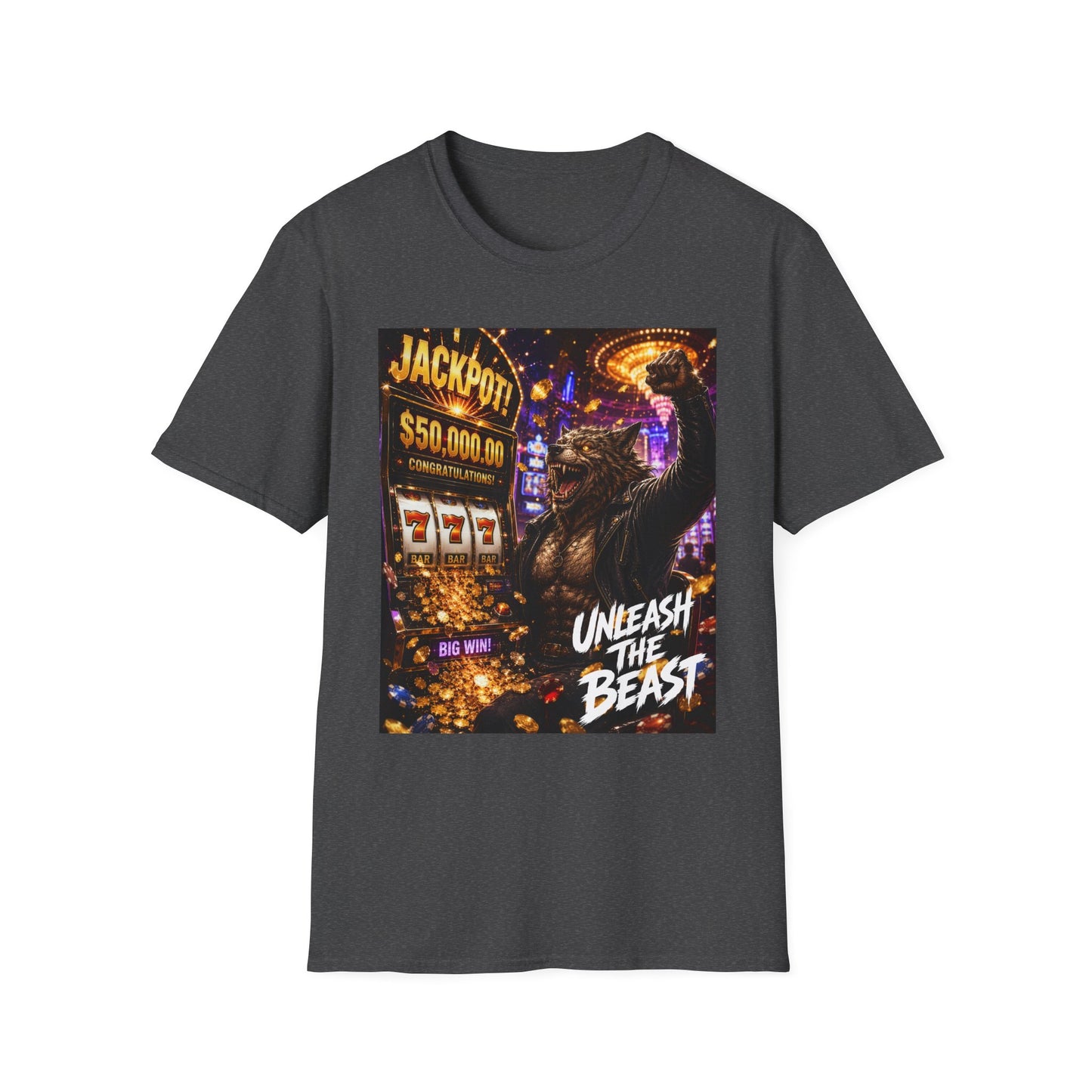 Jackpot Werewolf Unleash the Beast | Casino Gambling T-Shirt