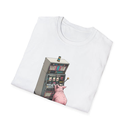 Little Pig at a Slot Machine | Casino Gambling T-Shirt