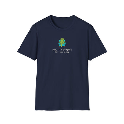Cute Judging Frog Graphic Tee: “Yes, i’m judging how you play”