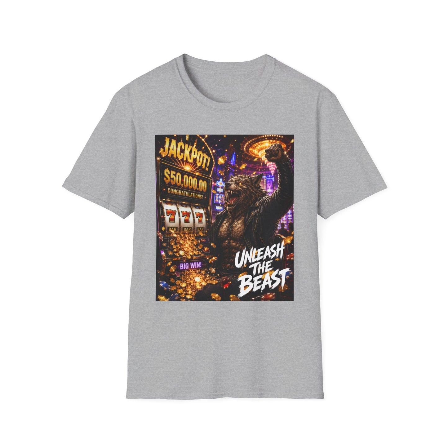 Jackpot Werewolf Unleash the Beast | Casino Gambling T-Shirt