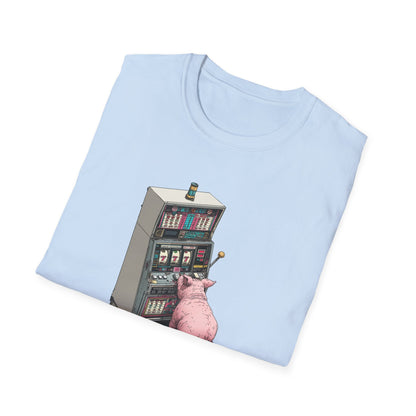 Little Pig at a Slot Machine | Casino Gambling T-Shirt