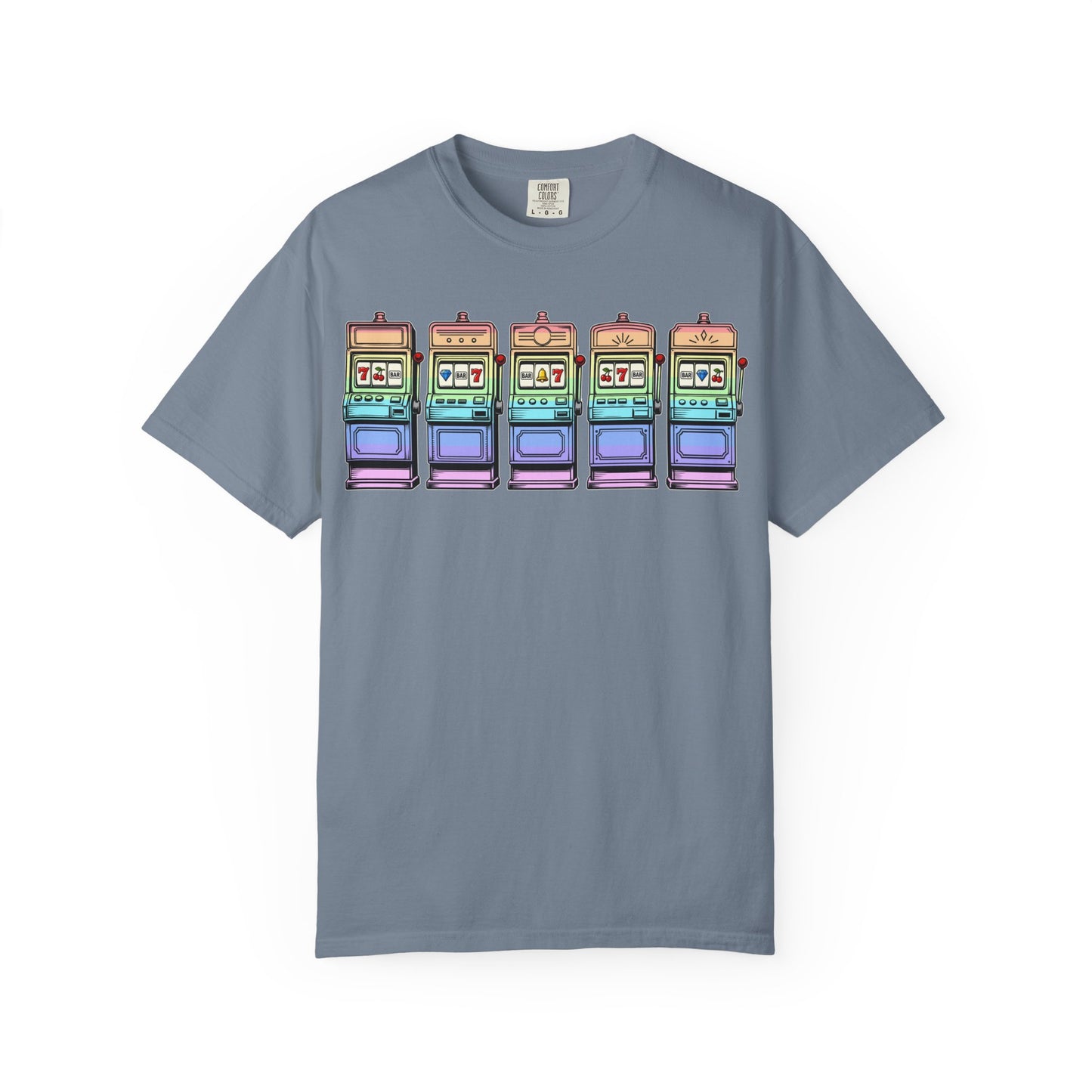 Retro Slot Machine T-Shirt — Vintage Neon Graphic Tee