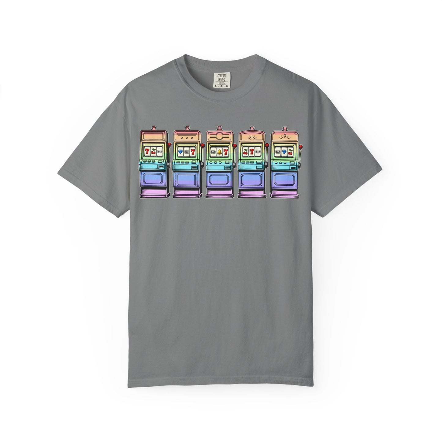 Retro Slot Machine T-Shirt — Vintage Neon Graphic Tee