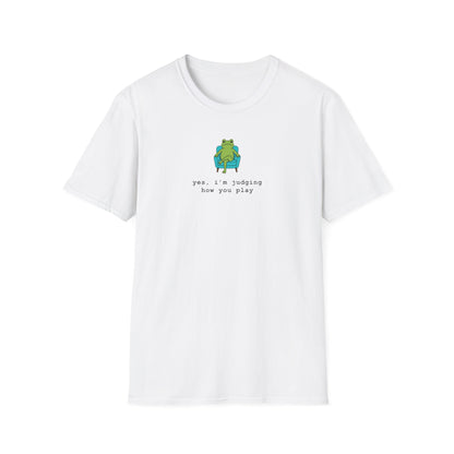 Cute Judging Frog Graphic Tee: “Yes, i’m judging how you play”