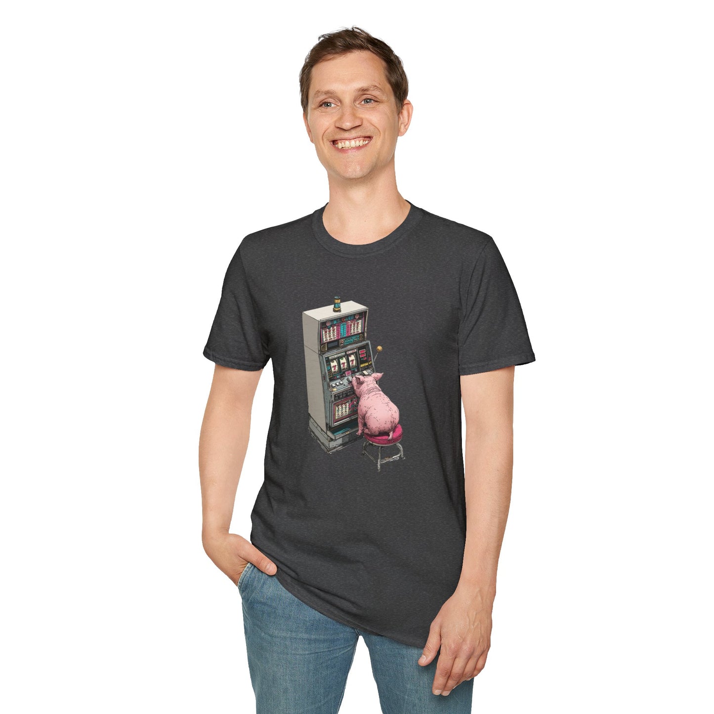 Little Pig at a Slot Machine | Casino Gambling T-Shirt