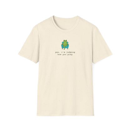 Cute Judging Frog Graphic Tee: “Yes, i’m judging how you play”