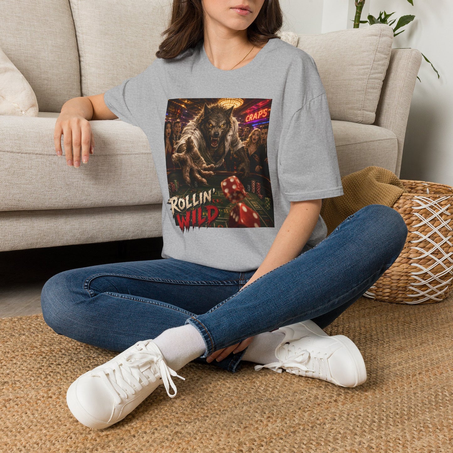 Rollin' Wild Jackpot Werewolf | Casino Gambling T-Shirt