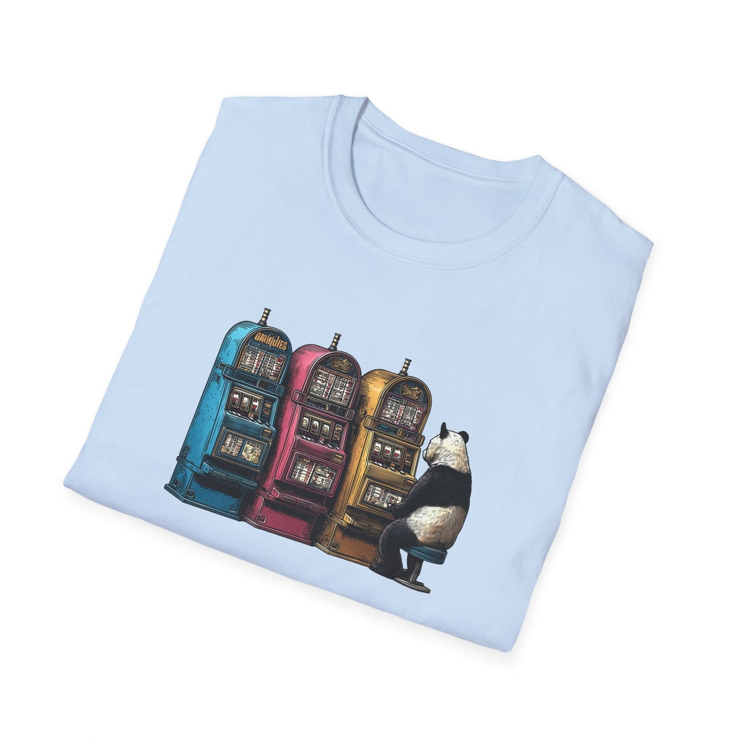 Big Panda at the Slots | Casino Gambling T-Shirt