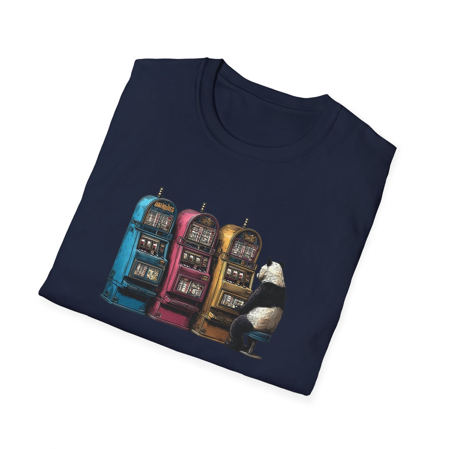 Big Panda at the Slots | Casino Gambling T-Shirt