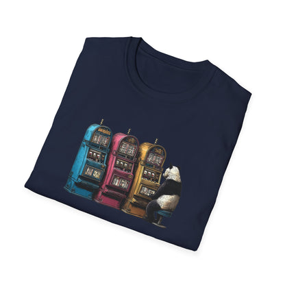 Big Panda at the Slots | Casino Gambling T-Shirt