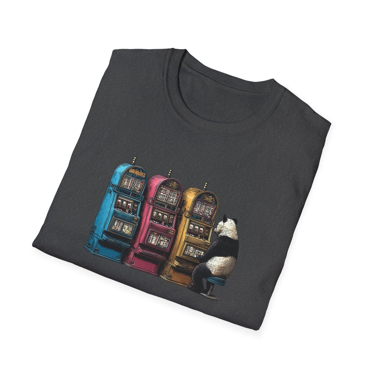 Big Panda at the Slots | Casino Gambling T-Shirt