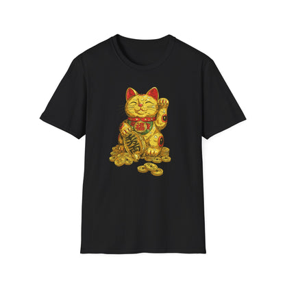 Golden Lucky Cat Graphic Tee | Casino Gambling T-Shirt