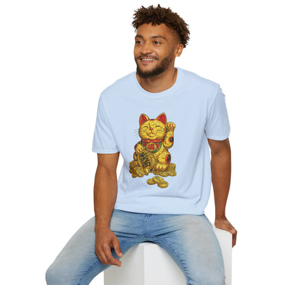 Golden Lucky Cat Graphic Tee | Casino Gambling T-Shirt