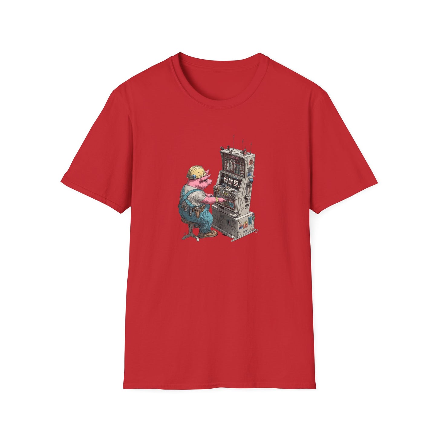 Hard-Working Pig at a Slot Machine | Casino Gambling T-Shirt
