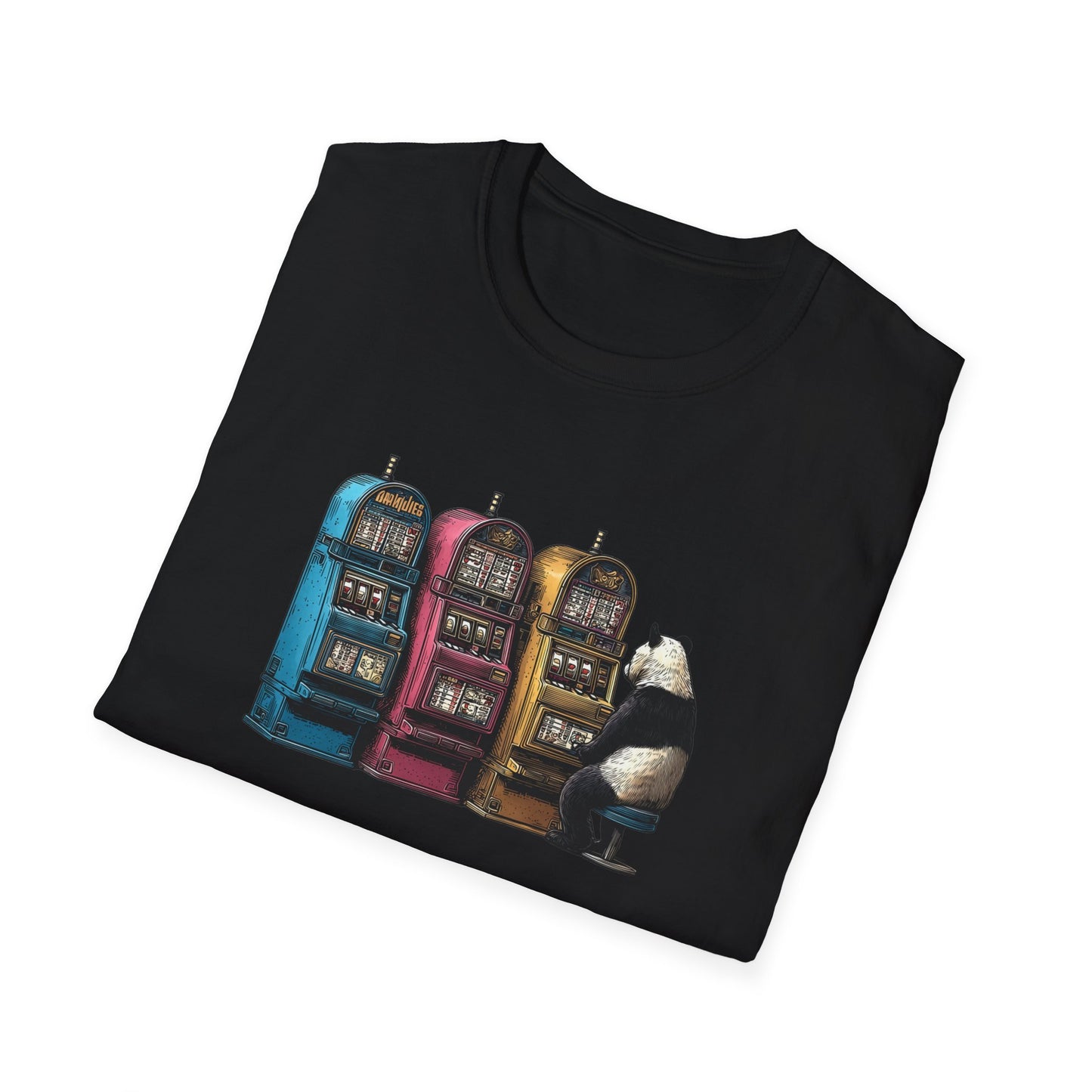 Big Panda at the Slots | Casino Gambling T-Shirt