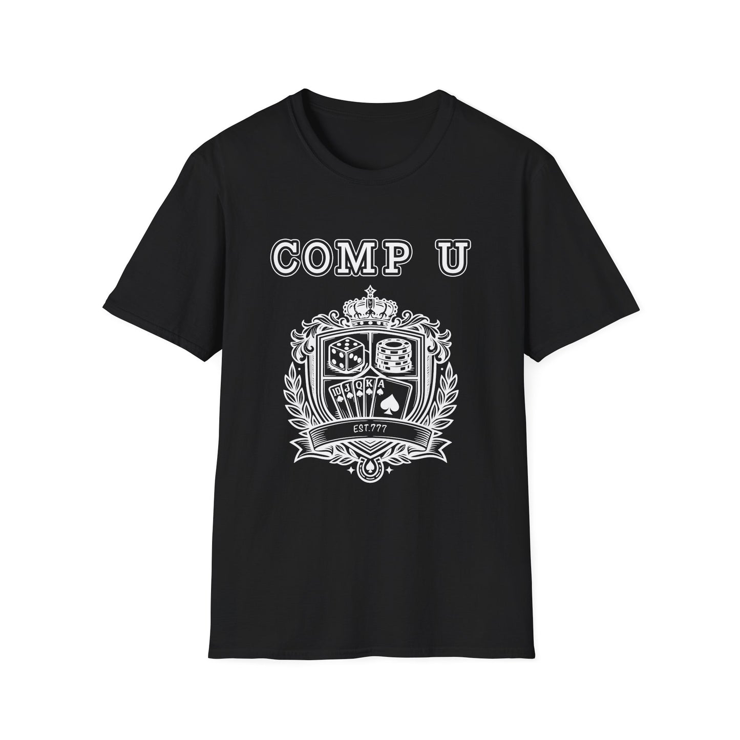 School Crest Comp U | Casino Gambling Dark T-Shirt