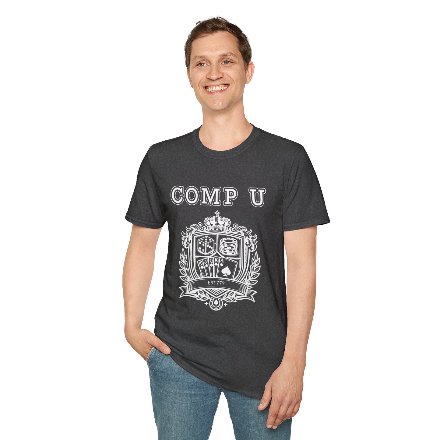 School Crest Comp U | Casino Gambling Dark T-Shirt
