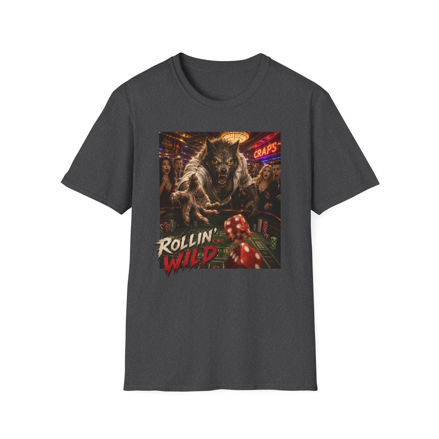Rollin' Wild Jackpot Werewolf | Casino Gambling T-Shirt