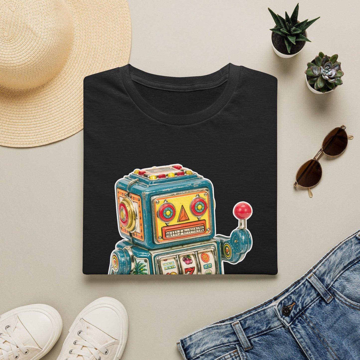 Retro Robot Slot Tee | Casino Gambling T-Shirt
