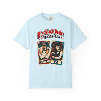 Blackjack Dealer Trading Cards T-Shirt — The Assassin & Jinx