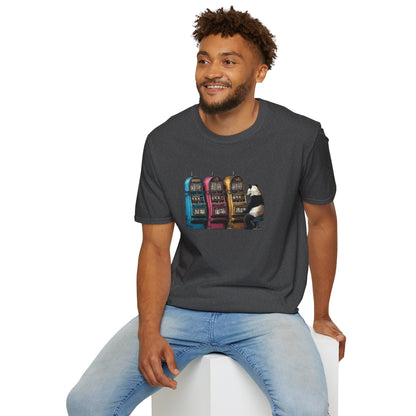Big Panda at the Slots | Casino Gambling T-Shirt