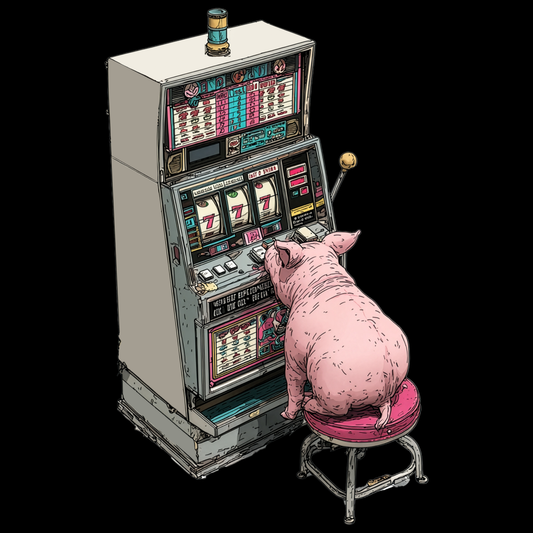 Little Pig at a Slot Machine | Casino Gambling T-Shirt