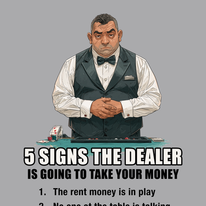 5 Signs... Dealer Graphic Tee | Casino Gambling T-Shirt