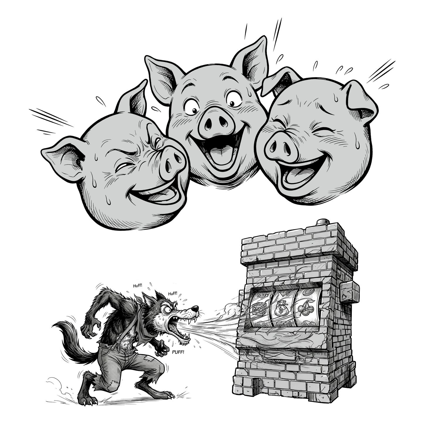 Laughing Pigs Graphic Tee | Casino Gambling T-Shirt