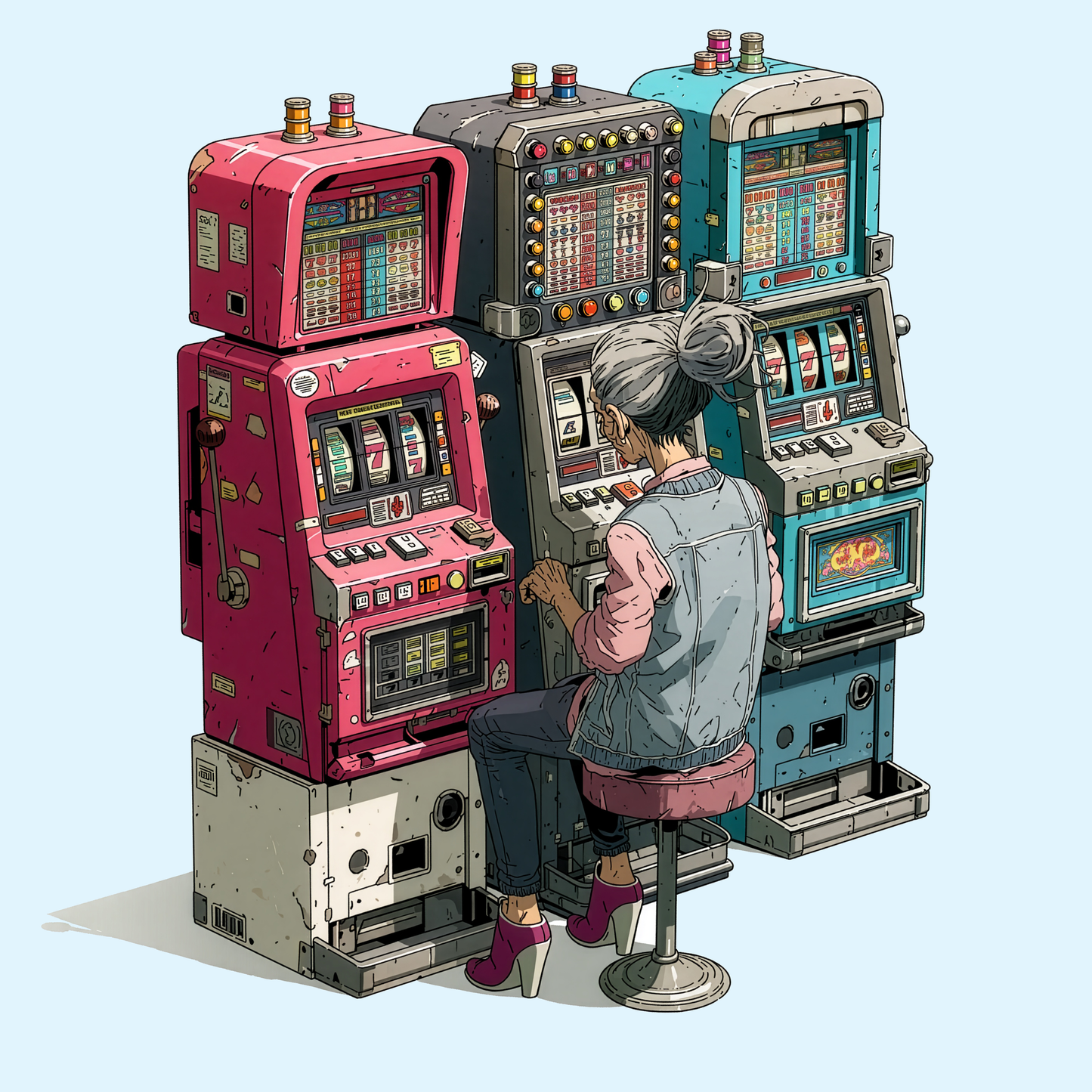 Grandma Playing Slots | Casino Gambling T-Shirt