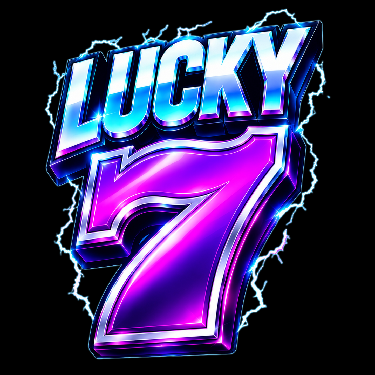 Lucky Lightning 7 Graphic Tee | Casino Gambling T-Shirt