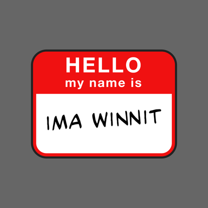 Ima Winnit Name Tag | Casino Gambling T-Shirt