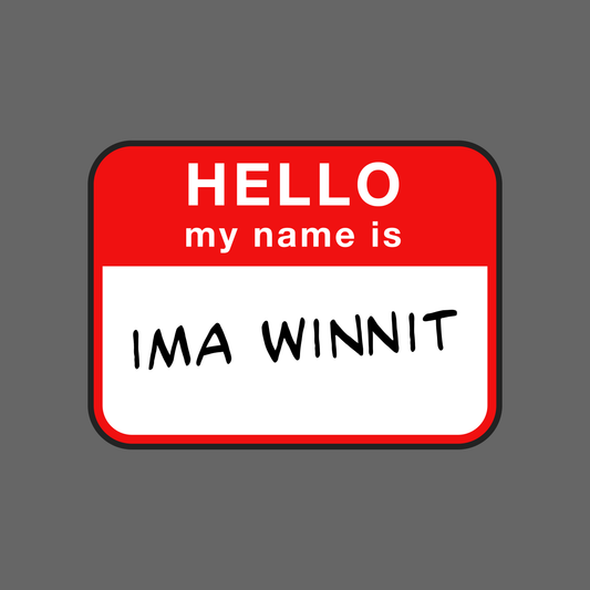 Ima Winnit Name Tag | Casino Gambling T-Shirt