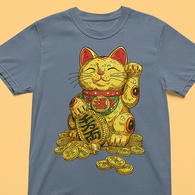 Lucky Maneki Neko Unisex Casino Gambling T-Shirt