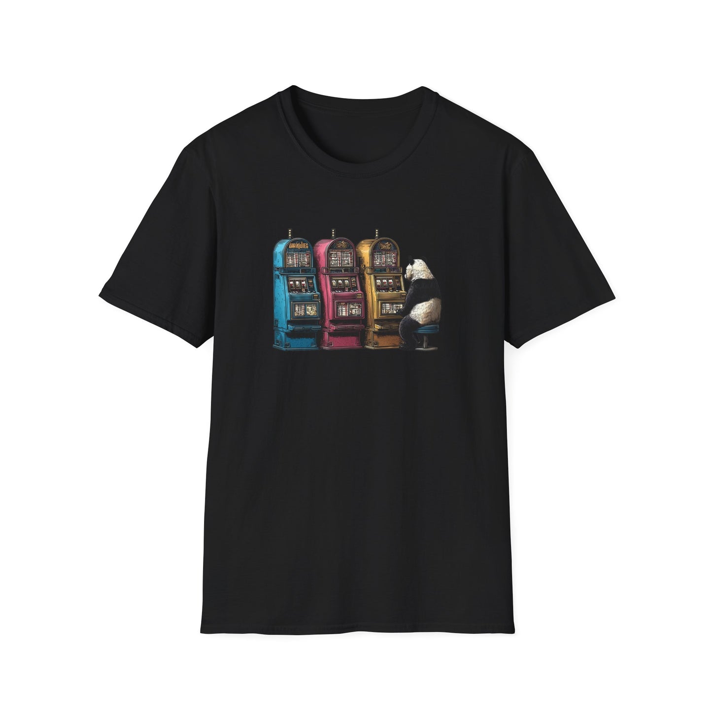 Big Panda at the Slots | Casino Gambling T-Shirt