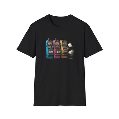 Big Panda at the Slots | Casino Gambling T-Shirt
