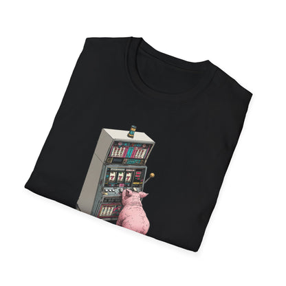 Little Pig at a Slot Machine | Casino Gambling T-Shirt