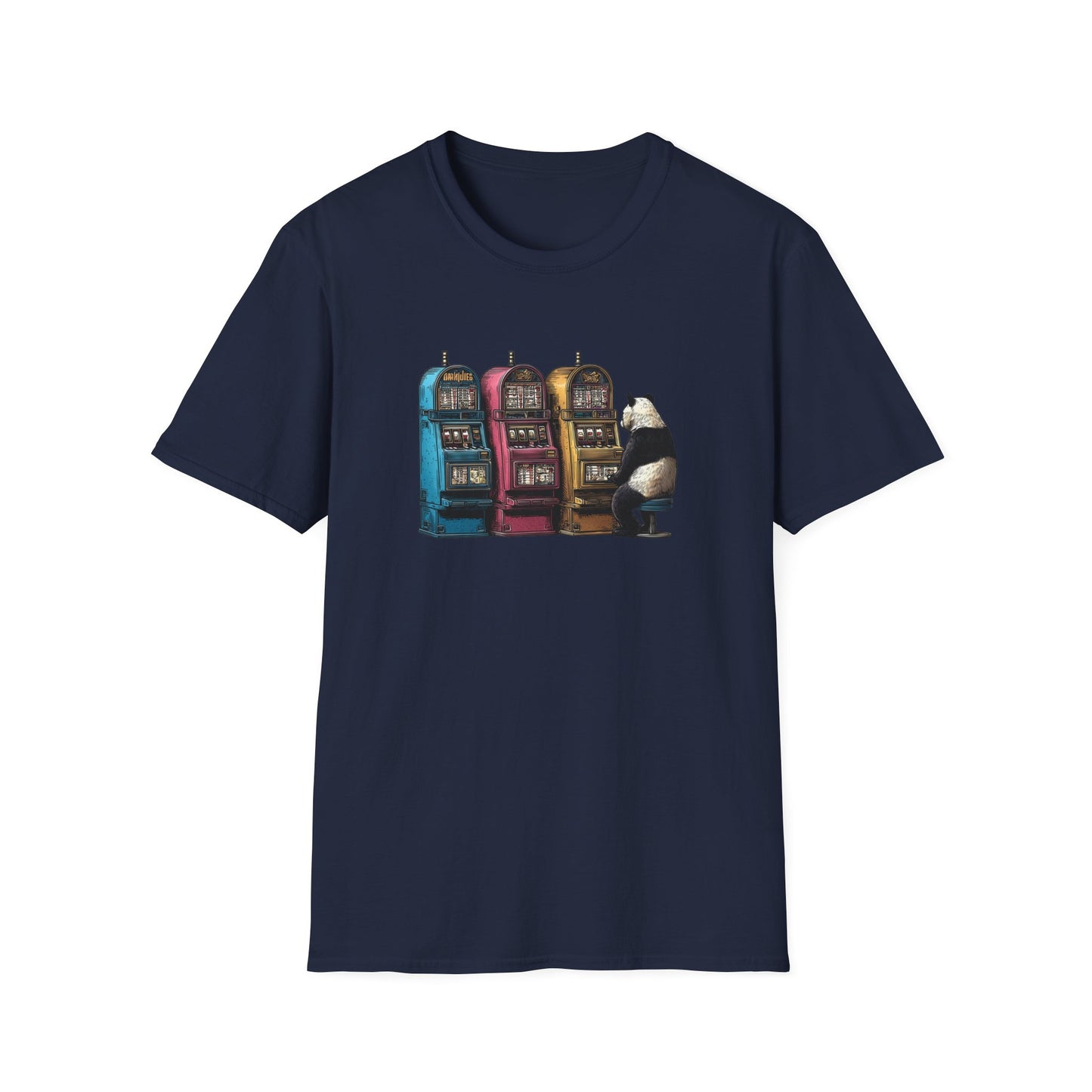 Big Panda at the Slots | Casino Gambling T-Shirt