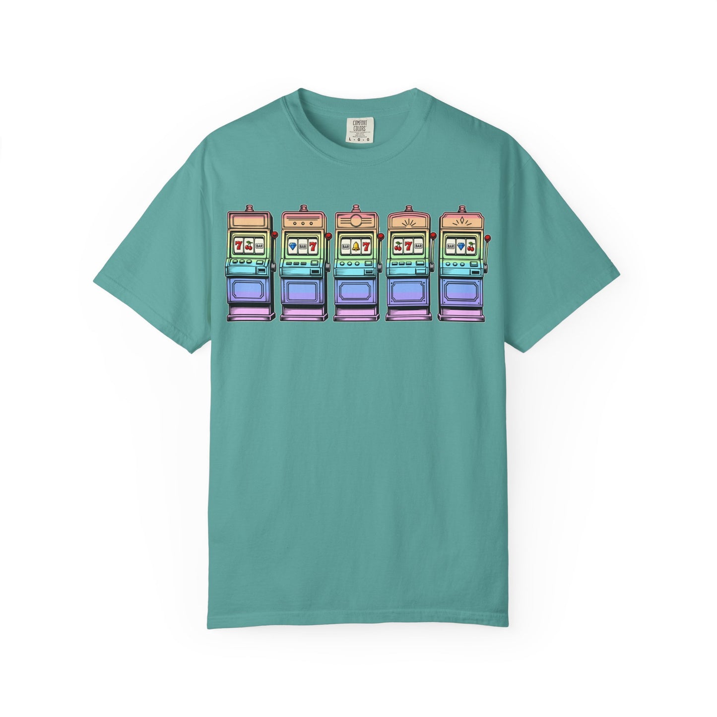 Retro Slot Machine T-Shirt — Vintage Neon Graphic Tee