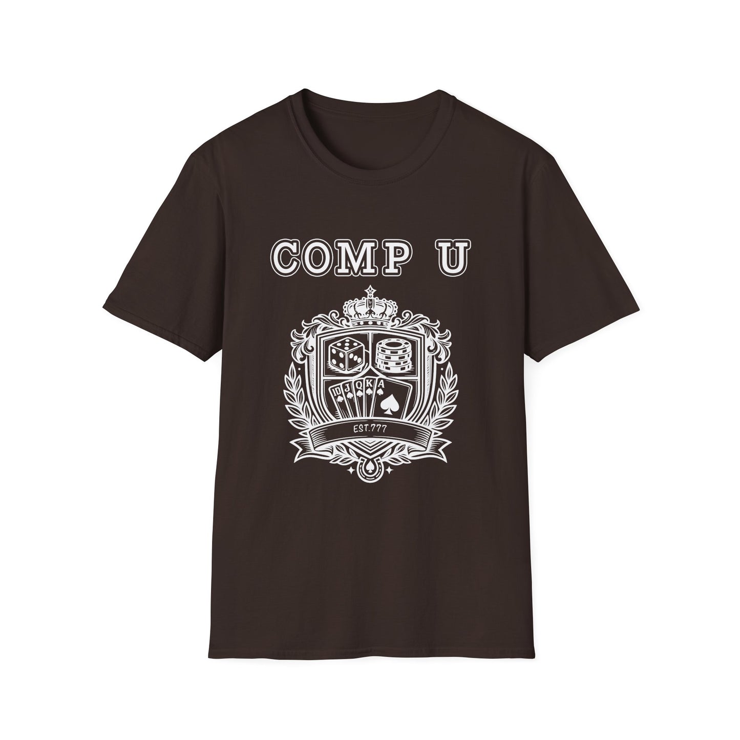 School Crest Comp U | Casino Gambling Dark T-Shirt