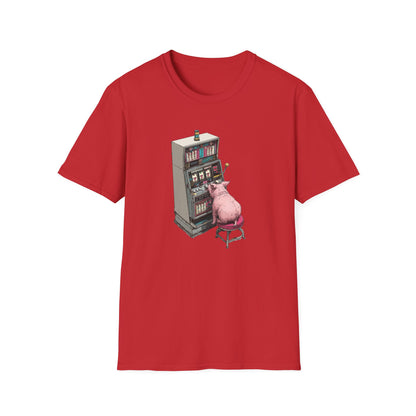 Little Pig at a Slot Machine | Casino Gambling T-Shirt