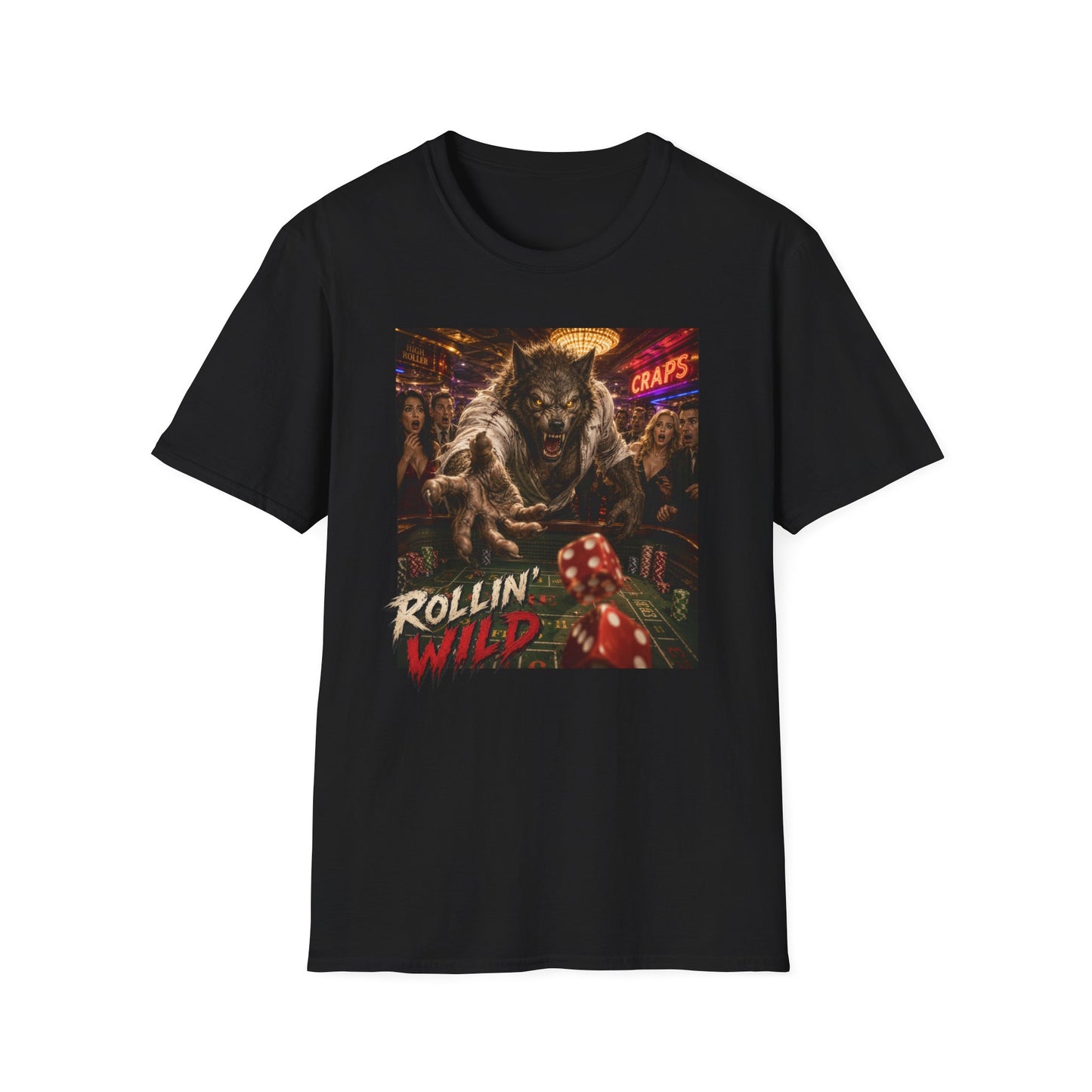 Rollin' Wild Jackpot Werewolf | Casino Gambling T-Shirt