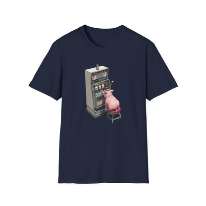 Little Pig at a Slot Machine | Casino Gambling T-Shirt