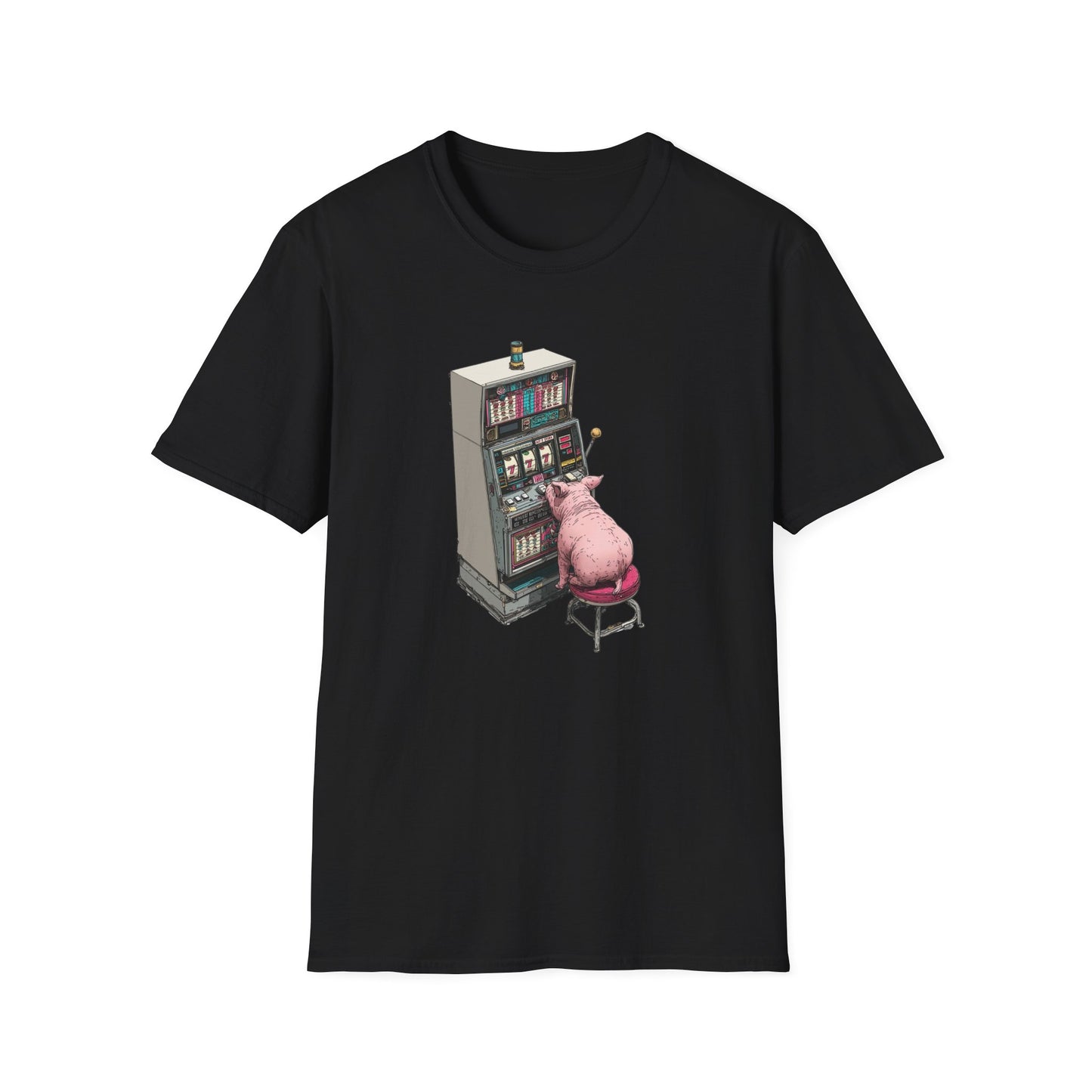 Little Pig at a Slot Machine | Casino Gambling T-Shirt