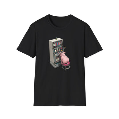 Little Pig at a Slot Machine | Casino Gambling T-Shirt
