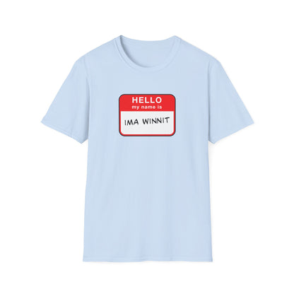 Ima Winnit Name Tag | Casino Gambling T-Shirt